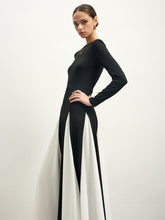 Color Block Chiffon Flowy Dress
